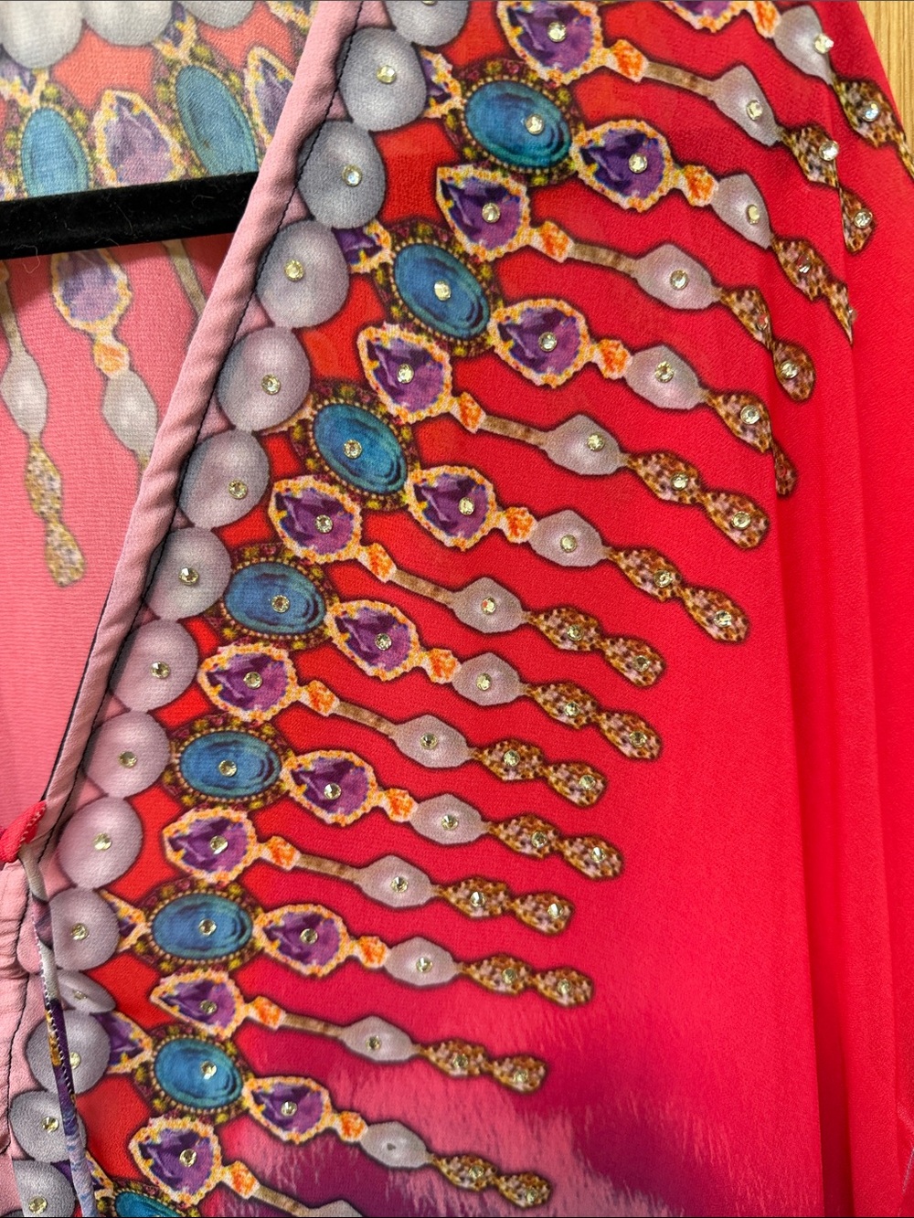 White Mark Pink to Blue Ombre Tunic with Rhinestones - Picture 5 of 7